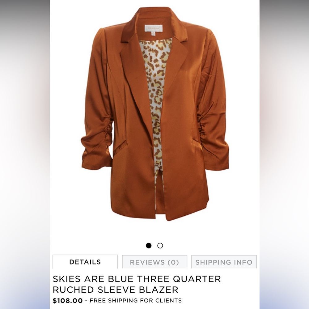Skies Are Blue Satin Blazer Size S
